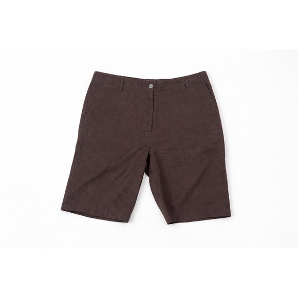 Linen Bermuda Shorts Bundle Womens 8 Summer Vacation Resort Charter Club Brown - Picture 2 of 7